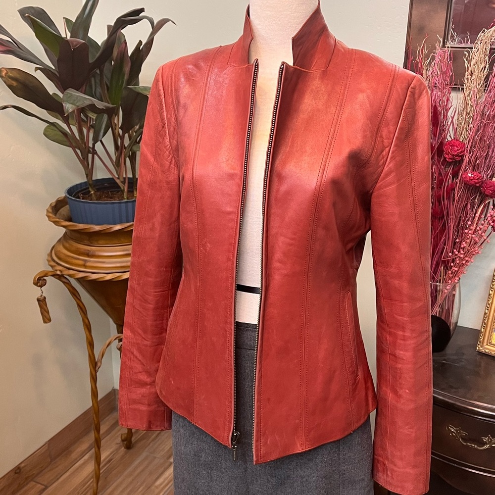 Genuine Leather Jacket by Cole Haan Sz 6